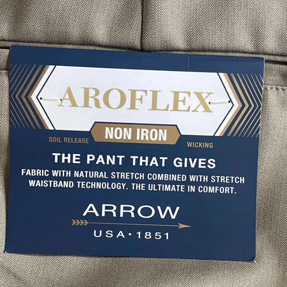 New Arrow AroFlex Flat Front Dress Pant Men's Size 38 x 32